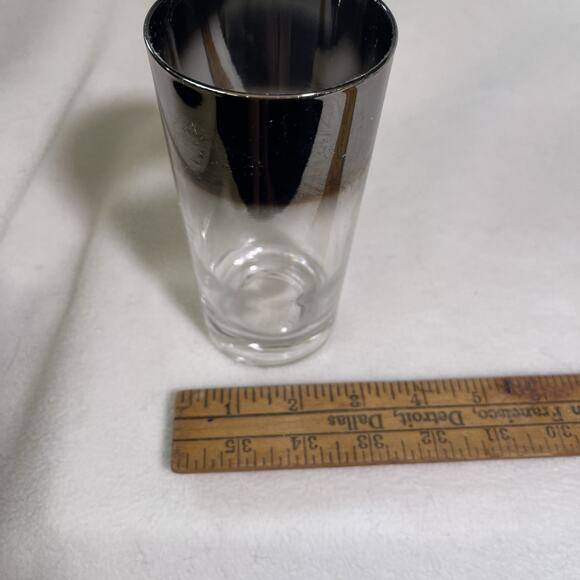 Dorothy Thorpe MCM Silver Fade Glasses, Highball Mercury Ombre Set of 2 - Picture 5 of 5